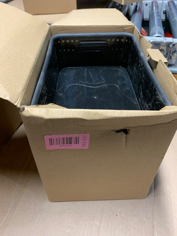 Photo 1 of [ 8 Pack ] Plastic Storage Baskets, Small Pantry Organization and Storage Bins, Household Organizers for Laundry Room, Bathrooms, Kitchens, Cabinets, Countertops, Under Sink or Shelves, Black