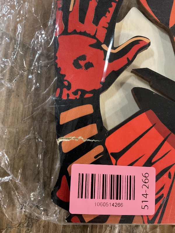 Photo 1 of * it has a little rip in it *
Vintage Halloween Decor Wood Sign 24.8x12.2inch Vintage Halloween Door Decorations Horror Spooky Pumpkin Pattern Retro Halloween Party Wall Door Hanger