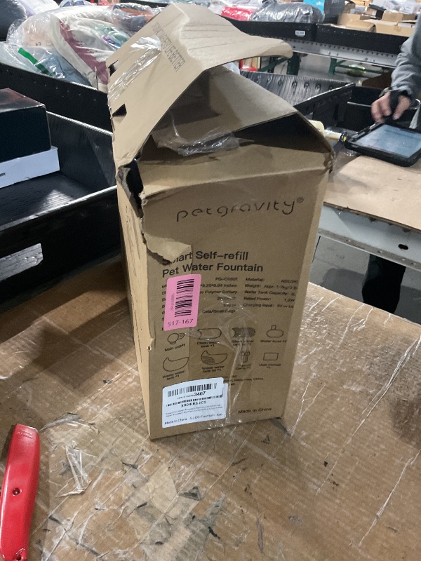 Photo 1 of (see all images) GJEASE Smart Pet Water Fountain No Filter, Wireless Cat Water Fountain Cordless,Battery Operated Filterless Cat Water Fountain