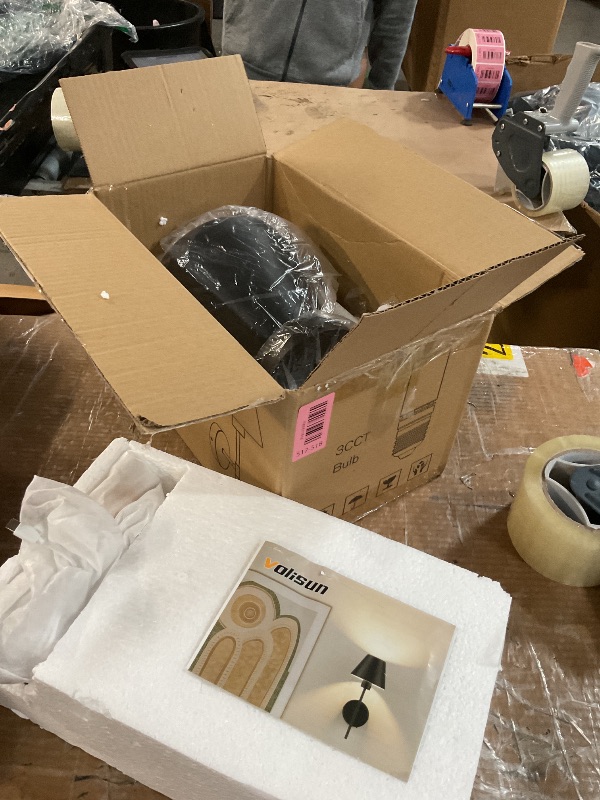 Photo 1 of ***(PARTIAL SET/ ONLY 1)***VOLISUN 17In Battery Operated Wall Sconces Set of Two,Brushed Black Wall Sconce Rechargeable with Remote,3 Colors Wireless Wall Sconces and Led Wall Lights for Living Room,Bedroom,Hallway,Bathroom