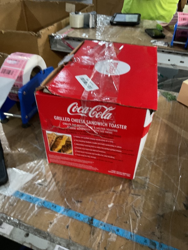 Photo 1 of (used)(incomplete) Nostalgia Coca-Cola Grilled Cheese Toaster with Easy-Clean Toaster Baskets and Adjustable Toasting Dial, Red, 2-Slot