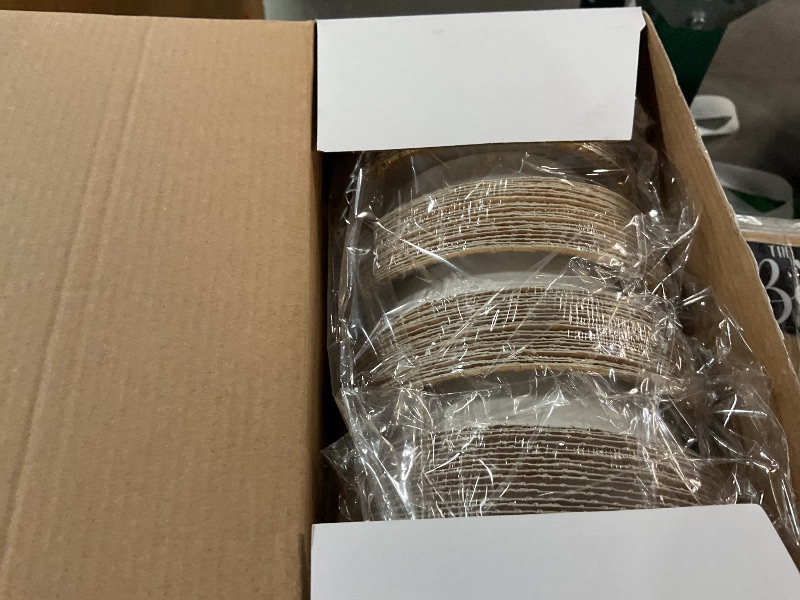 Photo 1 of (incomplete) Newtay 120 Pcs 12 oz Disposable Paper Bowls with Gold Rim, Paper Bowls Bulk for Snacks Dessert Soak Proof