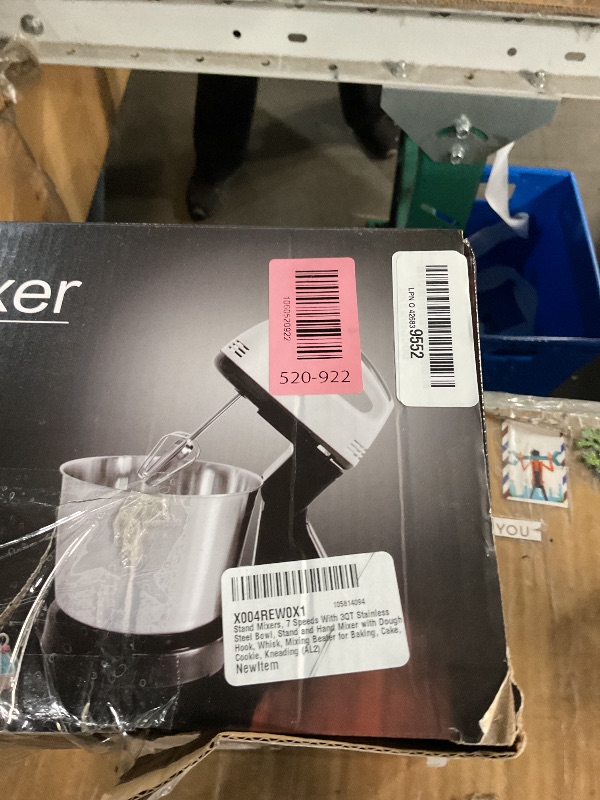 Photo 1 of ***STOCK PHOTO FOR REFERENCE ONLY***Stand Mixers, 7 Speeds With 3QT Stainless Steel Bowl, Stand and Hand Mixer with Dough Hook, Whisk, Mixing Beater for Baking, Cake, Cookie, Kneading (AL2)