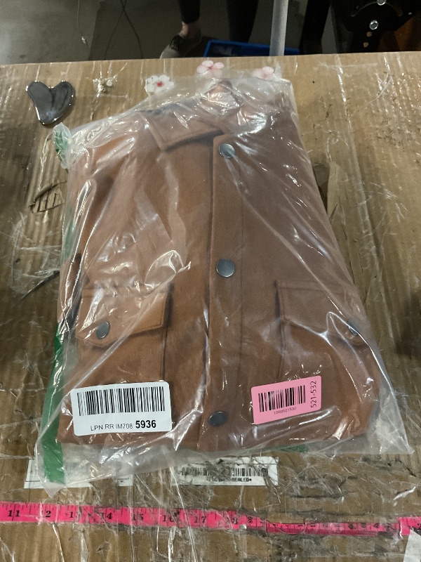 Photo 1 of (2 pcs)(large and medium) Alex Vando Mens Suede Shirt Jackets Long Sleeve Two Pockets Snap Casual Button Down Shirts,Brown,M