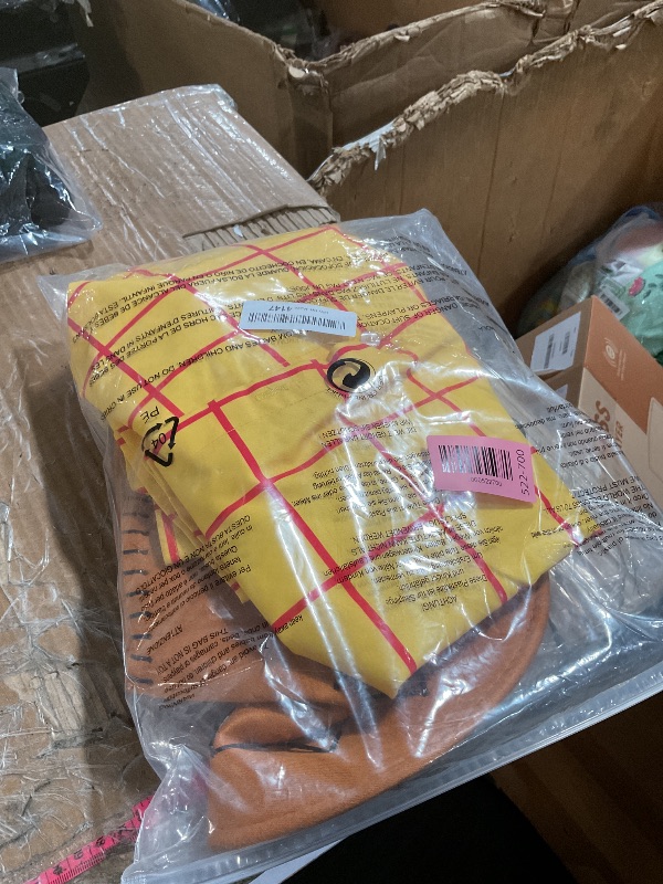 Photo 1 of ***(HEAVILY USED/ MINOR DAMAGE)***VOREAD Mens Toy Sheriff Cowboy Costume Halloween Cosplay Woody Shirt and Vest Outfit (Yellow, Medium)