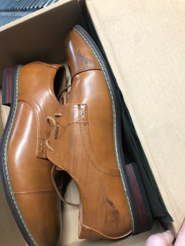 Photo 1 of ***DAMAGED - SEE NOTES/PICTURES*** MERIDOS Men's Dress Shoes Formal Business Classic Lace Up Wingtip Oxford Shoes,Classic Brown,10.5 US