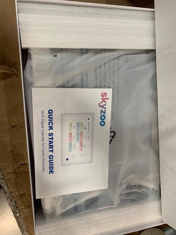 Photo 1 of ***(PARTS ONLY/ NON FUNCTIONAL)***Skyzoo 15.6-Inch Digital Calendar – Schedule, Chore Chart, Meal Planner, Task Rewards System, Family Photo Display, Syncs with Online Calendars, Horizontal, Vertical & Wall-Mount