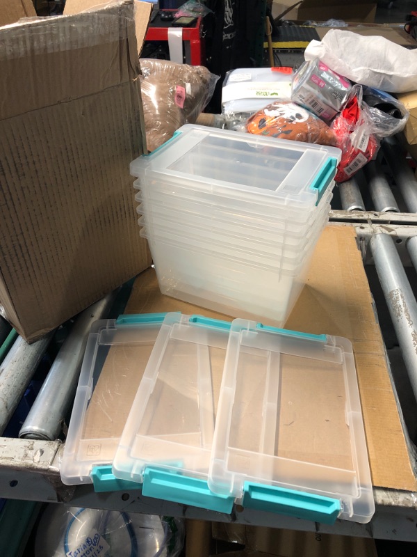 Photo 1 of ***MISSING SOME LIDS***(FOR PARTS ONLY)
IRIS USA 4 Qt. Plastic Storage Bins Containers with Lids, 6 Pack, Small Sensory Bin, Craft Storage, Craft Organizers & Storage, Organizing Container for Home, Office & Art Supplies, Stackable, Clear