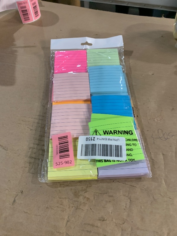 Photo 1 of (24 Pack) Lined Sticky Notes 3x3 in Ruled Stickies Super Sticking Power Memo Pads,12 Bright Multi Colors Sticky Notes with Lines Self-Stick Note Pads