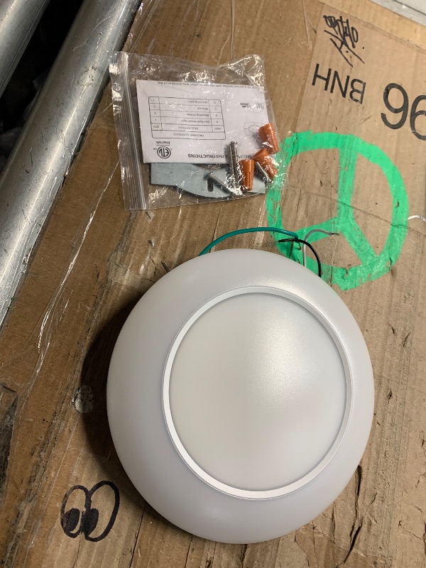 Photo 1 of ***(USED/ UNABLE TO TEST ITEM)***JULLISON 6 Inch LED Low Profile Disk Light with Night Light, 120VAC, 15W, 5CCT Color Changing, 1000LM, Dimmable, ETL, Shower Wet Rated Screw in Flush Mount Ceiling Light, White/1 Pack