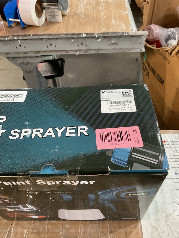 Photo 1 of ***(HEAVILY USED/ MINOR DAMAGE)***VONFORN Paint Sprayer, 700W HVLP Spray Gun with Cleaning & Blowing Joints, 4 Nozzles and 3 Patterns, Easy to Clean, for Furniture, Cabinets, Fence, Walls, Door, Garden Chairs etc. VF803 Blue