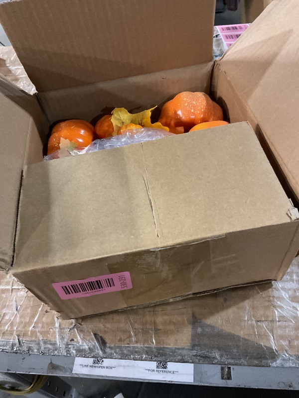 Photo 1 of ***(MISSING 1)***Zealor 6 PCS Assorted Artificial Pumpkin Fall Decoration for Home Foam Pumpkin with Maple Berries Sunflower Pine Cones Flower Ornament Thanksgiving Autumn Table Centerpiece for Shelves Porch Mantel