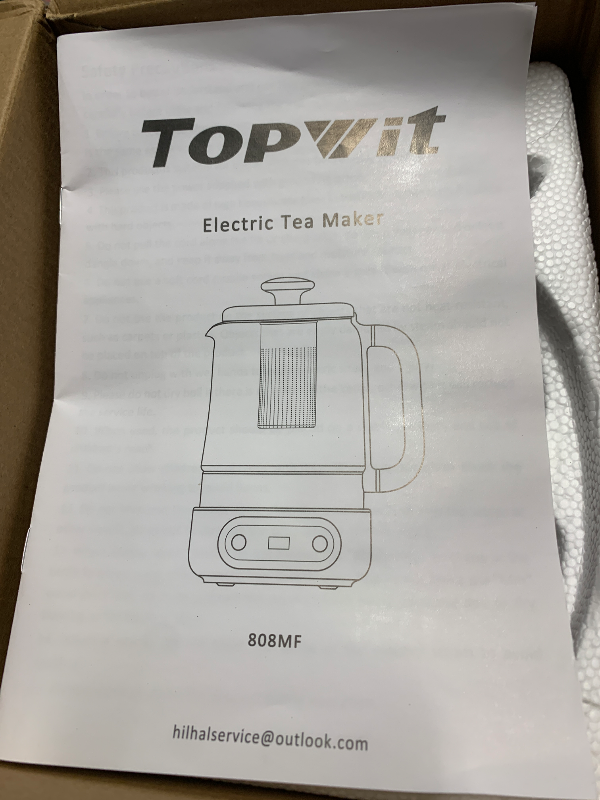 Photo 1 of (used) Topwit Electric Tea Kettle, 11 Temperature Control & 4 Presets Glass Kettle with Removable Infuser