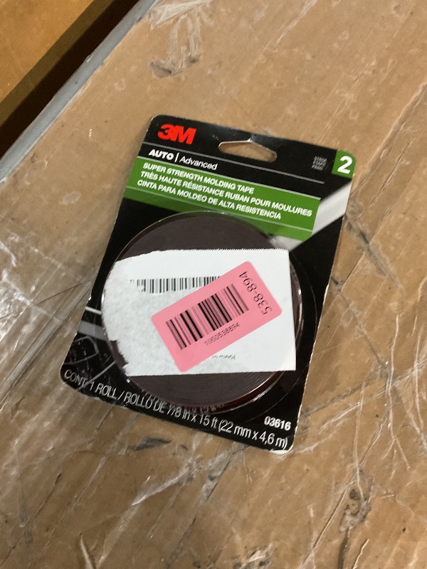 Photo 1 of ***FACTORY SEALED***3M Super Strength Molding Tape 03616, 7/8 in x 15 ft, Heavy Duty Double-Sided Automotive Mounting Tape, Weather-Resistant Adhesive for Trim, Emblems, Moldings and Accessories (1 Roll)