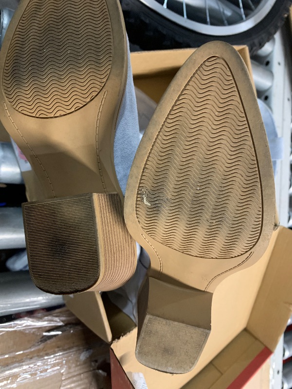 Photo 1 of ***(HEAVILY USED/ MINOR DAMAGE)***IUV Suede Cowboy Boots For Women Chunky Heel Pointed Toe Cowgirl Boots Mid Calf Western Embroidery fall Boot