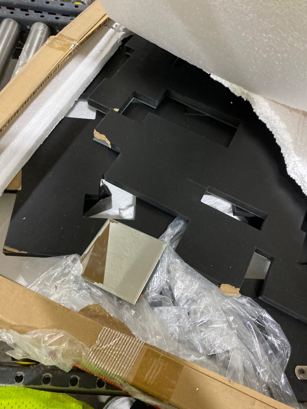 Photo 1 of KOHROS Modern Geometric Irregular Mirror for Wall Decor 44" x 30" Decorative Mirror with Beveled Glass for Entryway Hallway Living Room Home Decor Horizontal or Vertical Hanging