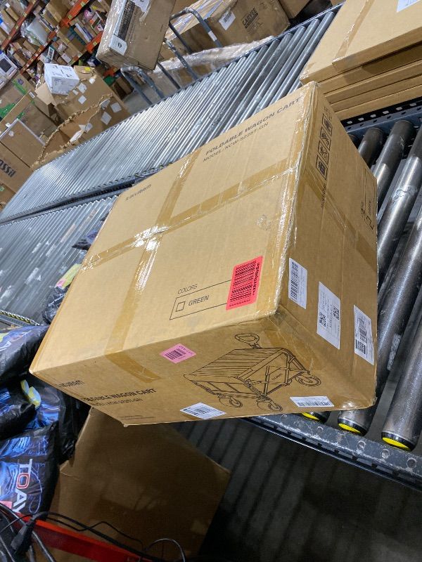 Photo 1 of Collapsible Wagon Cart with Removable Tabletop, 500LBS Folding Wagons with Extended Tailgate, Big All-Terrain Wheels, Heavy Duty Utility Wagon Carts for Beach, Picnic, Grocery, Outdoor