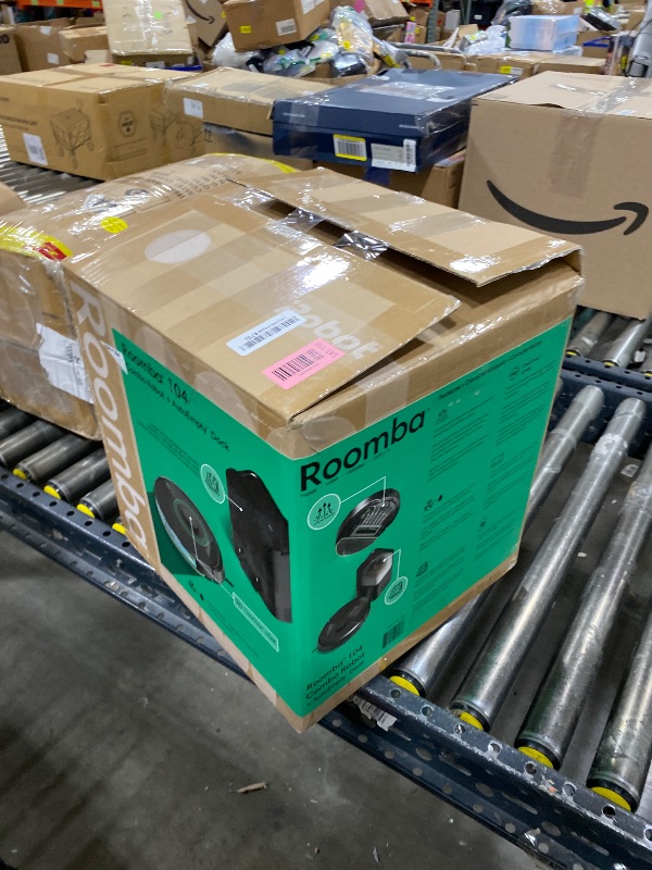 View 2 of **********DAMAGED*******
iRobot Roomba 104 2in1 Vacuum & Mop Robot - Self-Empties for 75 Days, Intense Power-Lifting Suction, Vacuums All Floors, Ideal for Pet Hair, LiDAR Smart Navigation Mapping, Mops Hard Floors********READ CLERK COMMENTS********