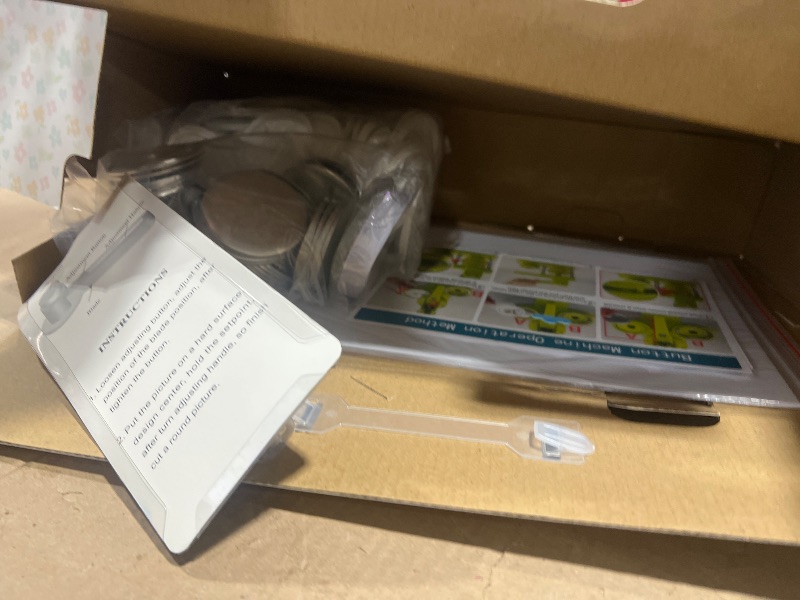 Photo 1 of DCBADGE Button Maker Machine, Button Pin Maker (3rd Gen) Installation-Free DIY, Button Press Machine Kit with Free Button Parts&Circle Cutter&Wrench Gadget (Light Blue, 58mm?2.25in?)