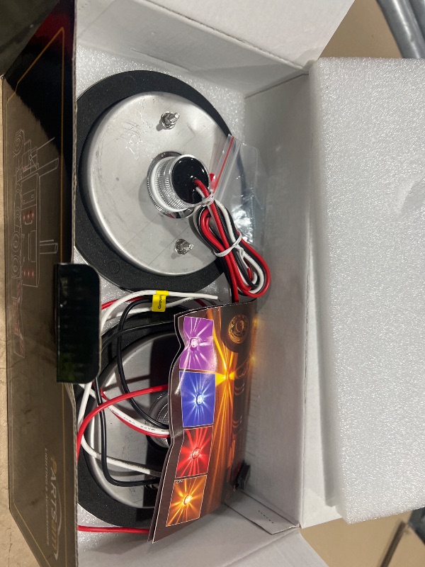 Photo 1 of Partsam 2Pcs Red Glass Lens Watermelon Lights Kit LED Stop Turn Tail Lights with Stainless Steel Bezel and Base Replacement for Peterbilt Freightliner Trucks Trailers RVs Motohomes