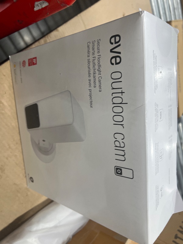 Photo 1 of Eve Outdoor Cam (White Edition) – Secure floodlight Camera, (HomeKit Secure Video), 1080p, Night Vision, Wi-Fi (2.4 GHz), Motion Sensor, Two-Way Communication, Flexible & Easy Installation