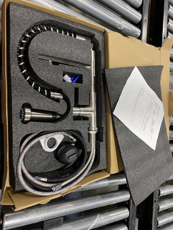 Photo 1 of CREA 3-Way Kitchen Faucet, Brushed Chrome, Pull-Out, 20-Inch Flexible Hose, Single Lever Control, 5-Layer Stainless Steel Body, Advanced Ceramic Valve Core, 3/4-Inch Spout