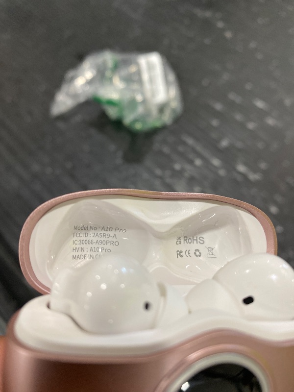 Photo 1 of Fhumsh A10 Pro Wireless Earbuds Bluetooth 5.3 HiFi Stereo, 50H Playback LED Digital Display Earphones, ENC Noise Cancelling Mic, Ergonomic Sport Headphone Headset for Gym/Running/Work - Rose Gold