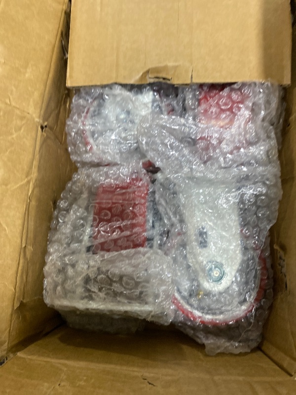 Photo 1 of NINOSO Caster Wheels Heavy Duty, 4'' Industrial Casters with Load 3200lbs Capacity, Polyurethane Swivel Casters Set of 4 (2 Brakes & Rigid)