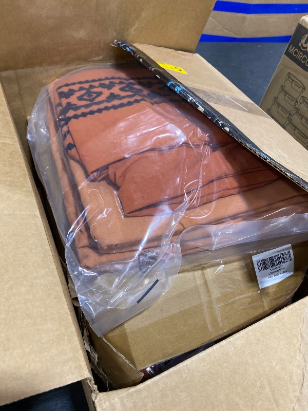 Photo 1 of MaiRêve Embroidery Comforter Set, Boho Farmhouse Western Bedding Set, All Season Bed in A Bag Comforter Set with Sheets, Pillowcases & Shams, Burnt Orange Queen 7 Pieces