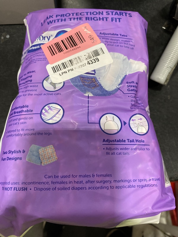 Photo 1 of Hartz Comfitables Cat Diapers,Medium, 16 Count, Comfortable & Secure Fit, Easy to Put On