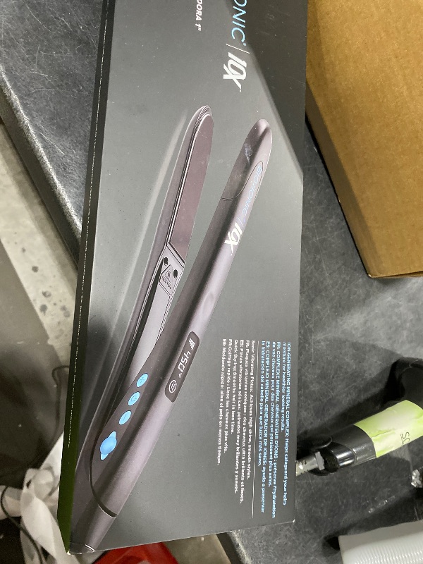 Photo 1 of Bio Ionic 10X Styling Iron, Hair Straightener with 1" Sonic Vibrating Plates, Flat Iron with Ion Generating Mineral Complex, Versatile Styler for Wavy & Straight Hairstyles, Black