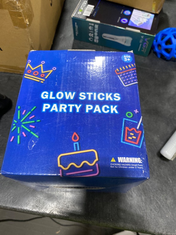 Photo 1 of 400 Ultra Bright Glow Sticks Bulk - Halloween Glow in the Dark Party Supplies Pack - 8" Glowsticks Easter Party Favors with Bracelets and Necklaces