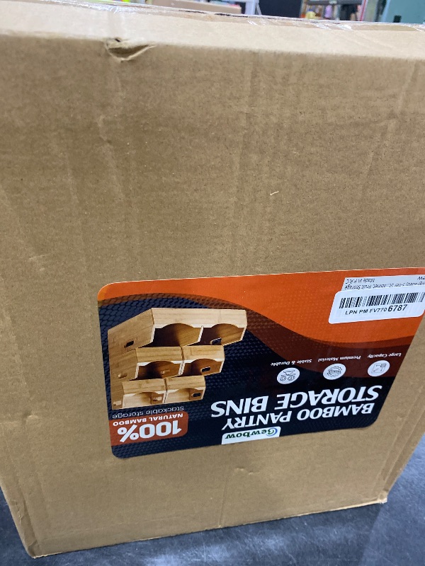 Photo 1 of [Upgraded] 3-tier Stackable Bamboo Pantry Storage Bins, Potato and Onion Storage Baskets with Handles, Removable Divider, Pantry Organizer Holder for Kitchen, Office, Cabinet, Fruit Storage