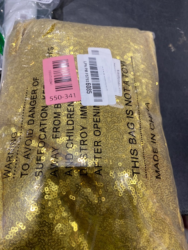 Photo 1 of 10 Packs 12 x 72 inches Gold Sequin Table Runner, Glitter Runner for Birthday Party Supplies Decorations Wedding Bachelorette Holiday Celebration Bridal Shower Baby Shower