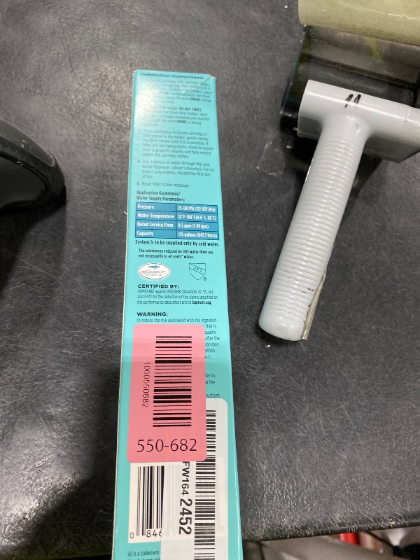 Photo 1 of GE RPWFE Refrigerator Water Filter, Genuine Replacement Filter, Certified to Reduce Lead, Sulfur, and 50+ Other Impurities, Replace Every 6 Months for Best Results, Pack of 1