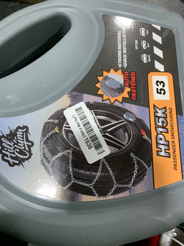 Photo 1 of Auto Fixing Snow Chains for Car Tires, Tire Chains for Passenger Cars, Sedan, SUVs, Quick Fit & Easy Installation Snow Tire Chains, Portable Reusable Emergency Tire Traction Chain, Set of 2 (HPK-1553)