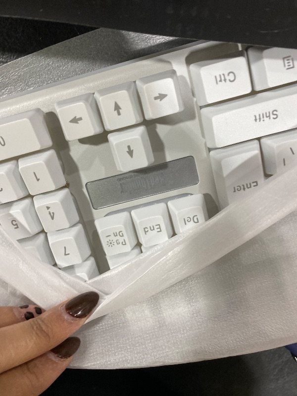 Photo 1 of RedThunder K10 Wireless Gaming Keyboard and Mouse Combo, LED Backlit Rechargeable 3800mAh Battery, Mechanical Feel Anti-ghosting Keyboard + 7D 3200DPI Mice for PC Gamer (White)