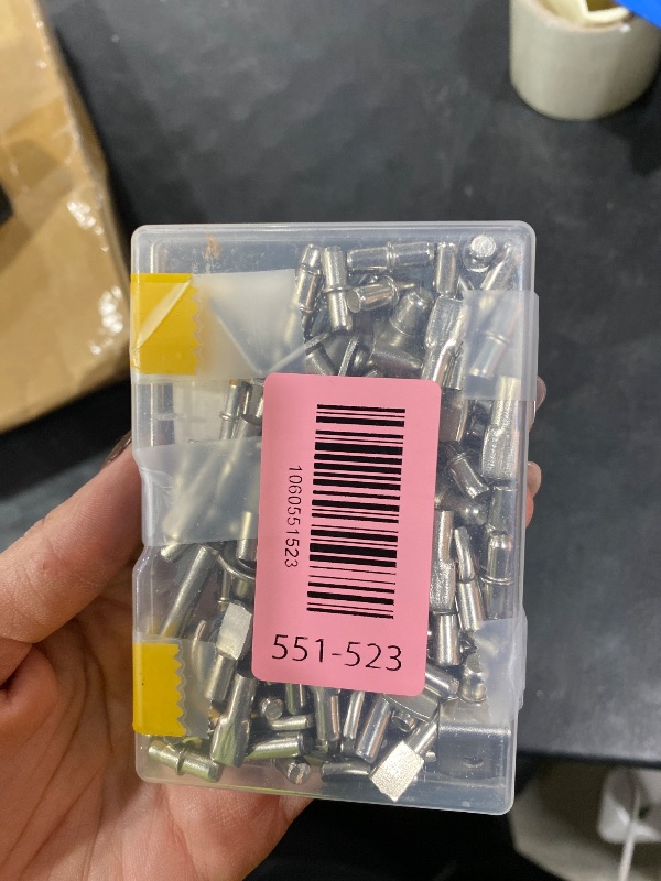 Photo 1 of 104Pcs Shelf Pins Kit,4 Styles Nickel Plated Shelf Support Pegs,Bookshelf Pegs for Shelves,Cabinet Shelf Bracket Pegs Shelf Pins Holders for Kitchen Furniture & Closet ( 5mm & 1/4inch )