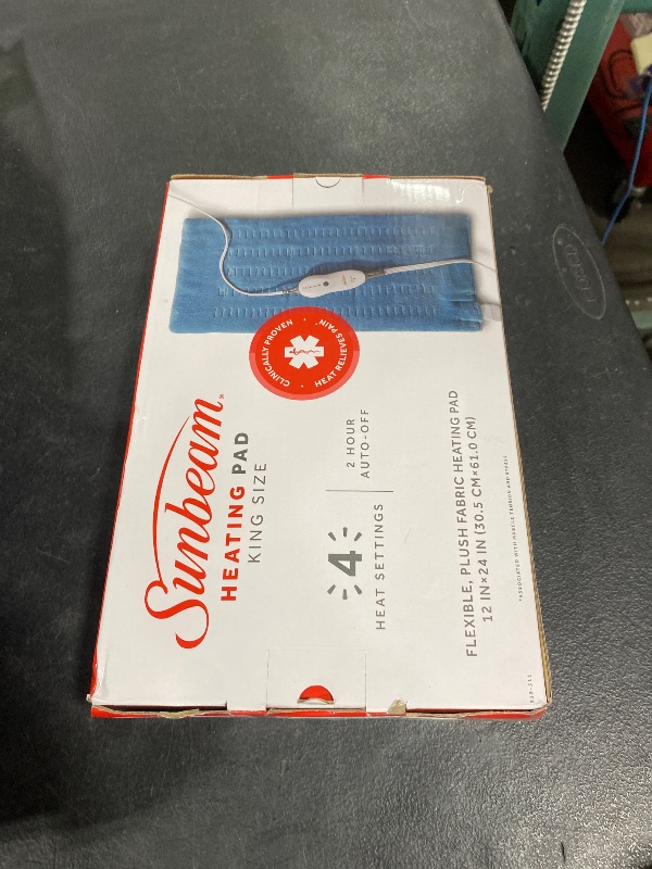 Photo 1 of Sunbeam Heating Pad XL for Back, Neck & Shoulder Pain Relief with Auto Shut Off, 12 x 24, Teal