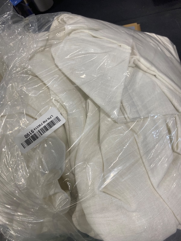 Photo 1 of Cream Ivory Extra Wide Pinch Pleat Linen Curtains 120 Inches Long for Living Room Sliding Glass Door 70 Inch Wide Curtain Memory Trained Pleated Drape with Hooks Rings 70 x 120 Large Window Curtain