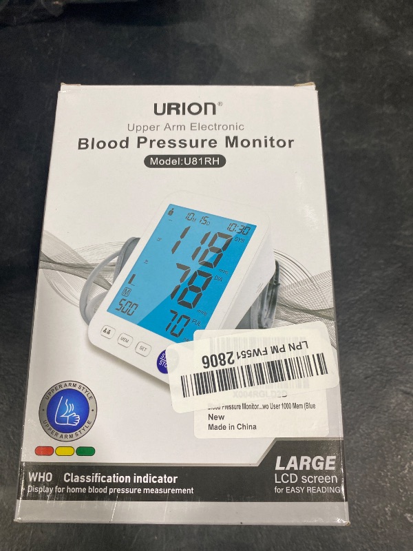 Photo 1 of Blood Pressure Monitor-Automatic Blood Pressure Machine XL Cuff for Big Arms 13-21”-Medium/Large Cuff 9"-17" Extra Large Backlit LCD Two User 1000 Mem (Blue