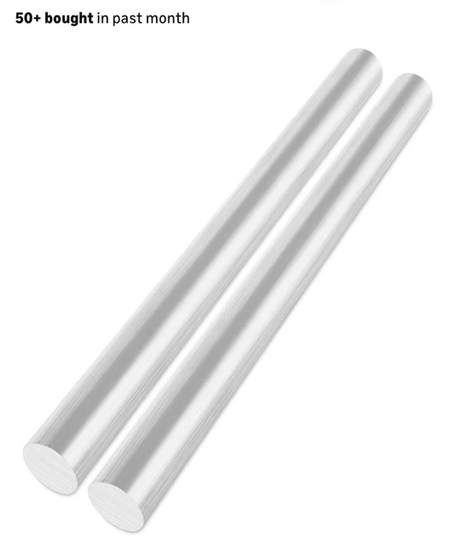 Photo 1 of 2PCS Aluminum Rod 1-1/4 inch Aluminum Round Bar Stock 6061 Solid Extruded Lathe Bar Stock Aluminums Round Rod 16 inch Round Aluminums Bars for Industrial, DIY Craft