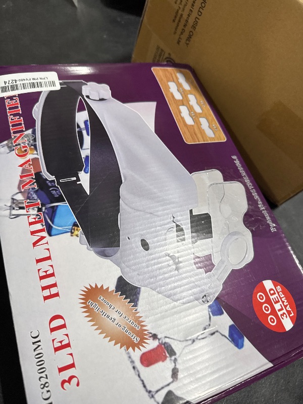 Photo 1 of Dilzekui Headband Magnifying Glass with Light, Rechargeable Head Magnifying Glasses 1X to 14X, Magnifier Headset with 6 Detachable Lens, Hands Free Head Mount Magnifier for Close Work Jewelry Crafts