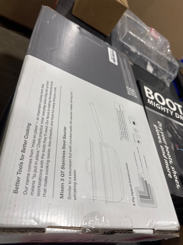 Photo 1 of Misen 5-Ply Stainless Steel Saucier with Lid– Induction-Compatible Pan with Curved Sides for Smooth Stirring - Oven Safe to 800F – Even Heat Distribution & Ergonomic Handle - 3 QT