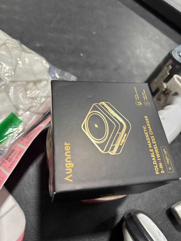 Photo 1 of ?2026 Upgraded?Wireless Charger 3 in 1, Foldable Wireless Charging Station with Light for Apple MagSafe Charger, Travel Magnetic Charger for iPhone 17/16/15/14/13/12 Apple Watch AirPods (20W Adapter)