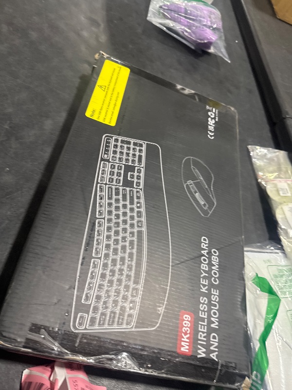 Photo 1 of Wireless Keyboard and Mouse Combo, EDJO 2.4G Full Size Wave Keys Ergonomic Keyboard with Wrist Rest and 3-Level DPI Adjustable Wireless Ergonomic Mouse for Windows, Mac OS Desktop/Laptop/PC(Black)