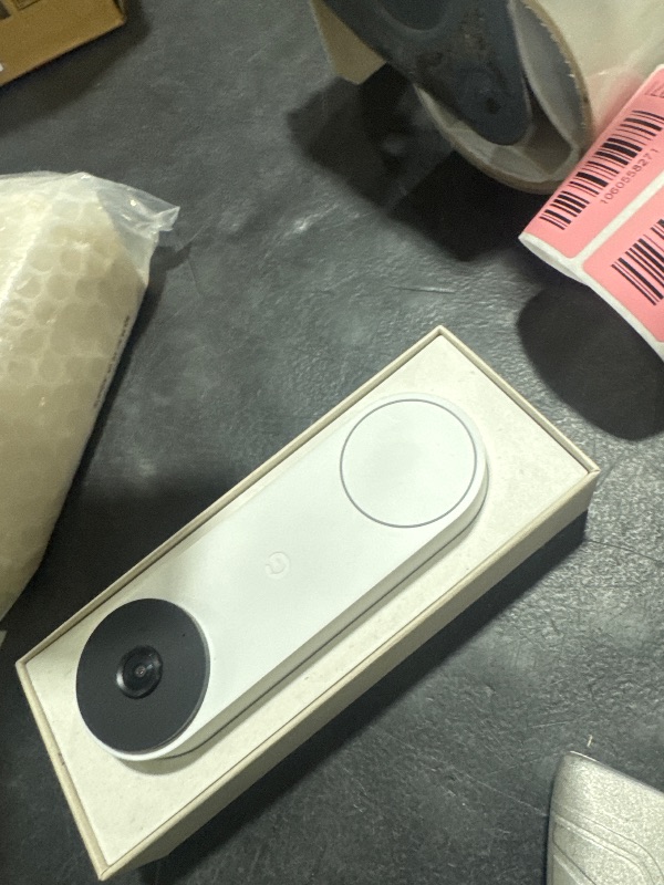 Photo 1 of Google Nest Doorbell (Wired, 3rd Gen) - 2K Video and Gemini, Live View, Night Vision, 2-Way Audio - Works with Google Home - 2025 Model - Snow