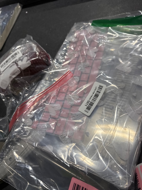 Photo 1 of DONGKE for MacBook Pro 13 Inch Case 2023-2016 Release A2338 M2 M1 A2251 A2289 A2159 A1989 A1706 Touch Bar & Touch ID, Hard Shell with USB C to USB Adapter & Keyboard Cover, Hearts