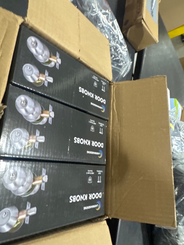 Photo 1 of (3Sets) All Keyed Same Entry Door Knob and Single Cylinder Deadbolt Combo Set, Satin Nickel Exterior Door Knobs with Lock and Keys for Entrance and Front Door