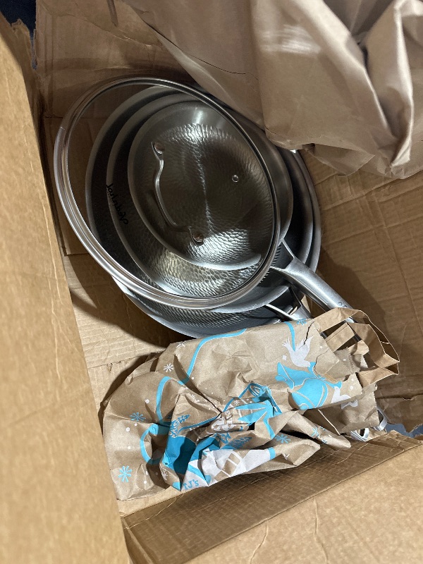 Photo 1 of VEDNHOL Titanium Pans set, 8+10+12Inch Pure Titanium Hammered Pro with Two Lids, Non-Toxic Skillet for Cooking, PFAS/PFOA/PTFE Free Cookware, Dishwasher&Oven Safe, Kitchen Induction Compatible